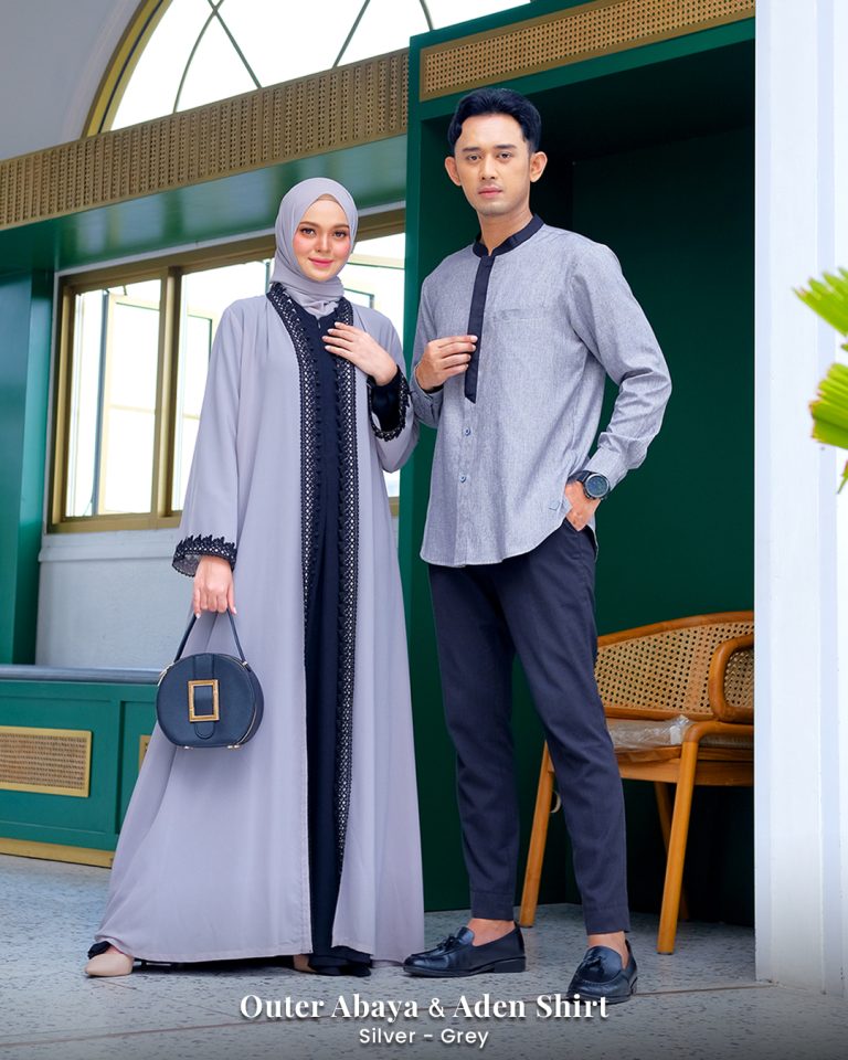Couple-Outer-Abaya-Silver